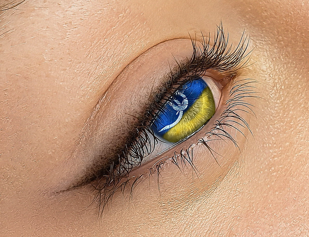 Detail photograph of lash line enhancement